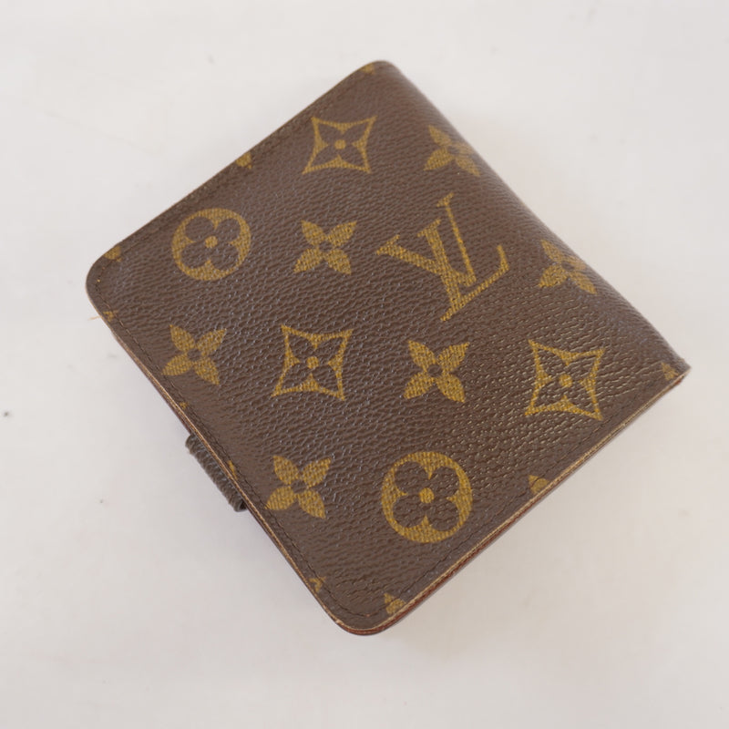 Auth Louis Vuitton Monogram Compact Zip M61667 WomenUnisexMen Wallet (bi-fold)