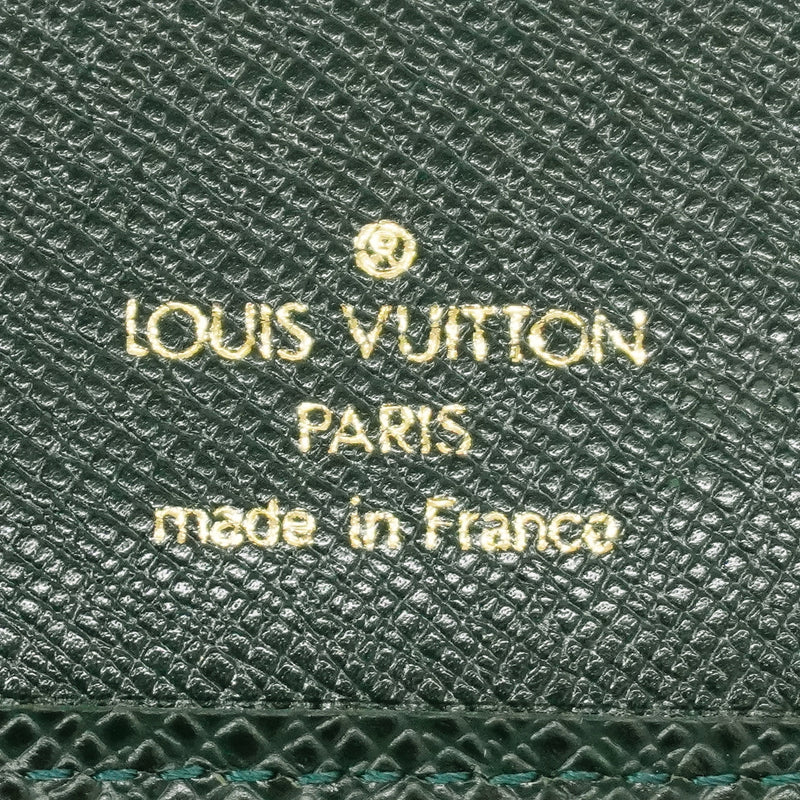 Auth Louis Vuitton Taiga Porte Valeurs Cartes Credit M30394 Mens Long Wallet