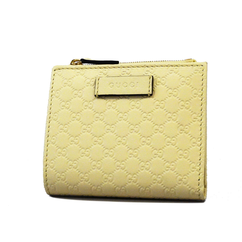 Auth Gucci Guccissima Bi-fold Wallet 510318 Womens Leather Wallet (bi-fold) Off-white