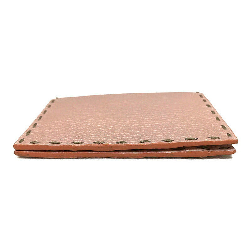 FENDI selleria card case pass leather pink ladies with box 7M0145