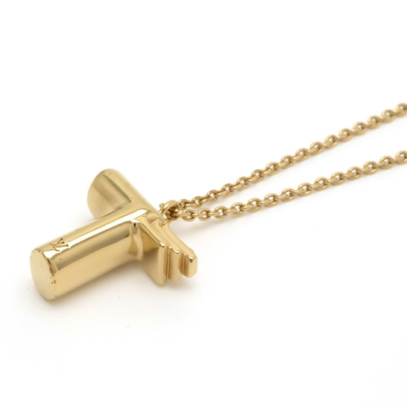 LOUIS VUITTON Louis Vuitton Necklace & ME T Initial Alphabet Pendant GP Gold M61075