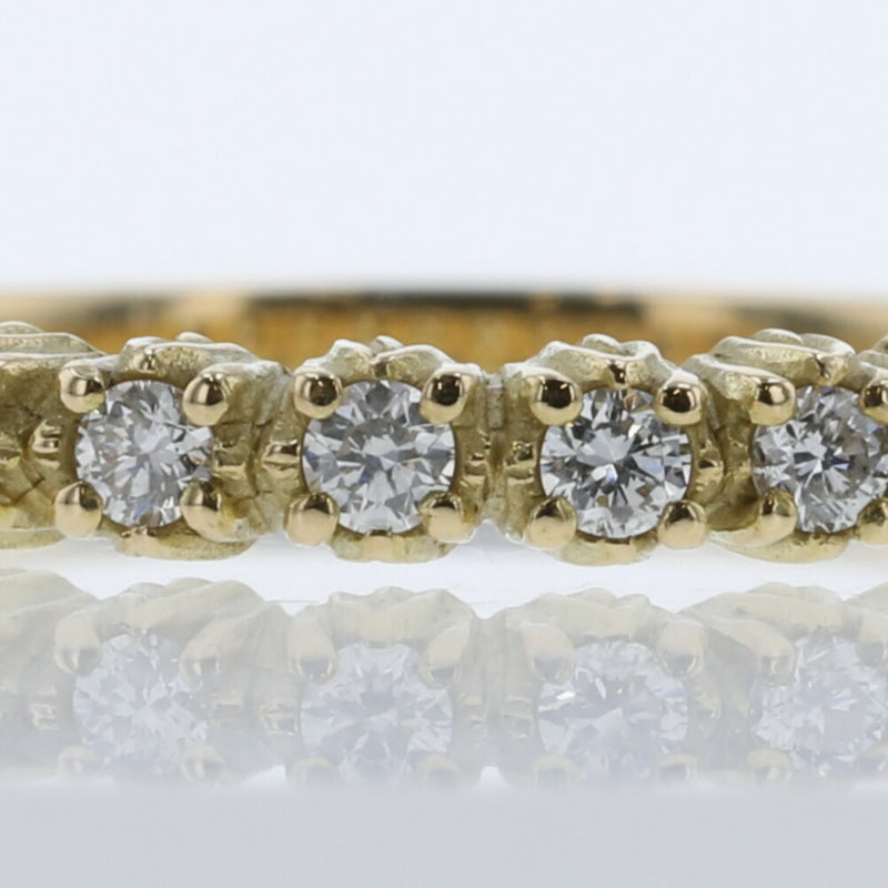 Aker Ring Half Eternity Diamond 10P 0.15ct K18 Yellow Gold Ladies AHKAH K10219113