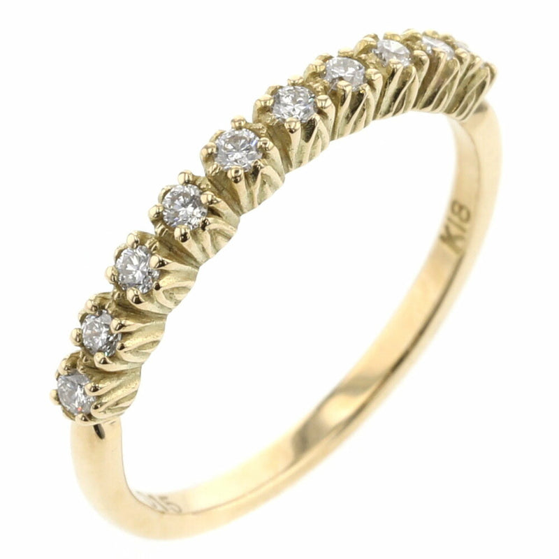 Aker Ring Half Eternity Diamond 10P 0.15ct K18 Yellow Gold Ladies AHKAH K10219113