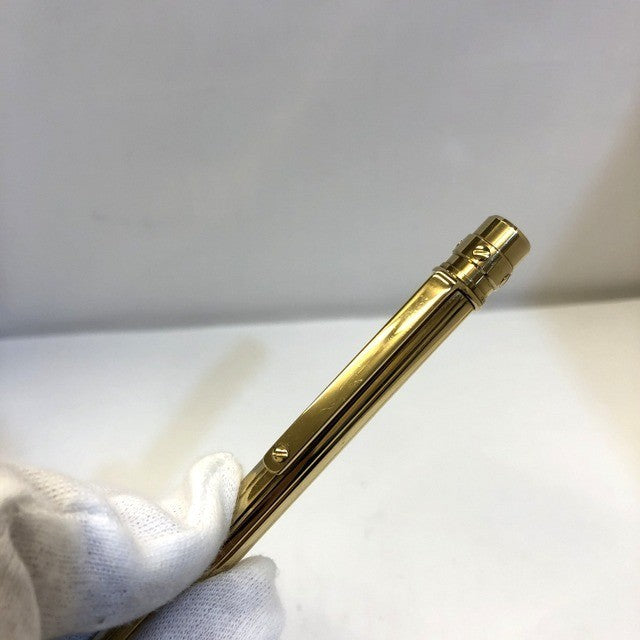 Cartier Ballpoint Pen Santos de Godron Motif OP000060 Gold Ink Black M Men Women