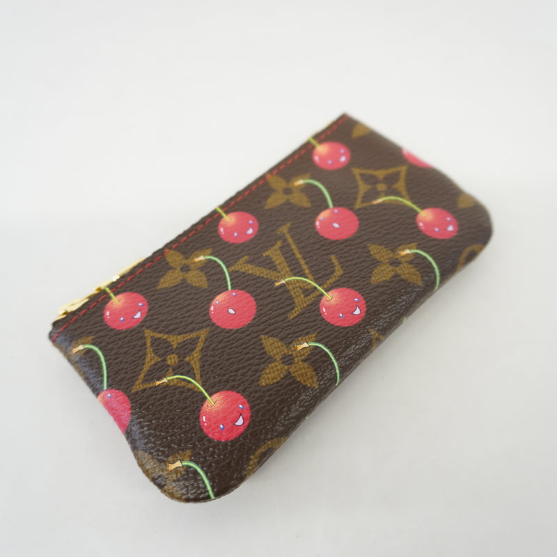 Auth Louis Vuitton Monogram Cherry Pochette Clef M95042 Womens Coin Case