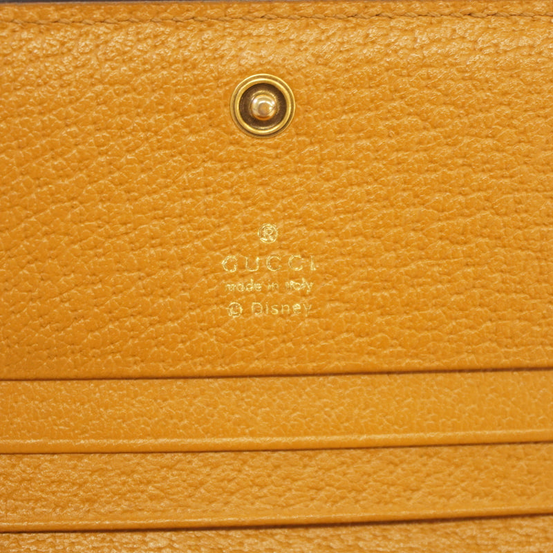 Auth Gucci Disney Collaboration 602534 Womens GG Supreme Wallet (bi-fold) Beige