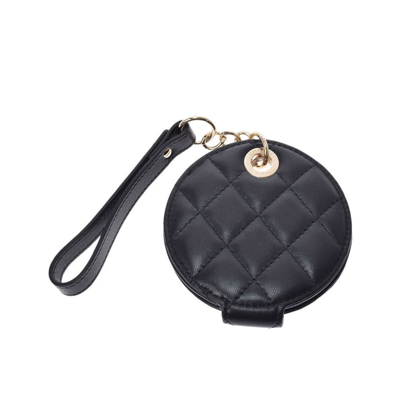 CHANEL Chanel Matrasse Name Tag Bag Charm Black Unisex Lambskin Keychain