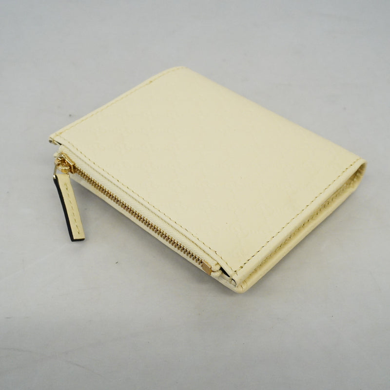 Auth Gucci Guccissima Bi-fold Wallet 510318 Womens Leather Wallet (bi-fold) Off-white