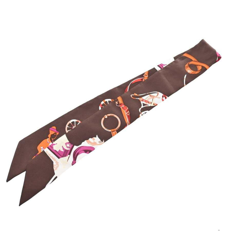 Hermes Womens Silk Scarf Brown