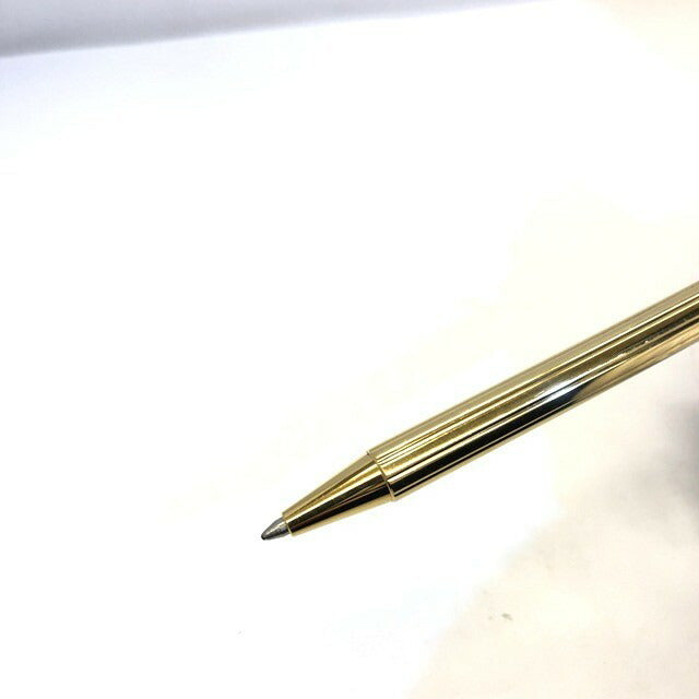 Cartier Ballpoint Pen Santos de Godron Motif OP000060 Gold Ink Black M Men Women