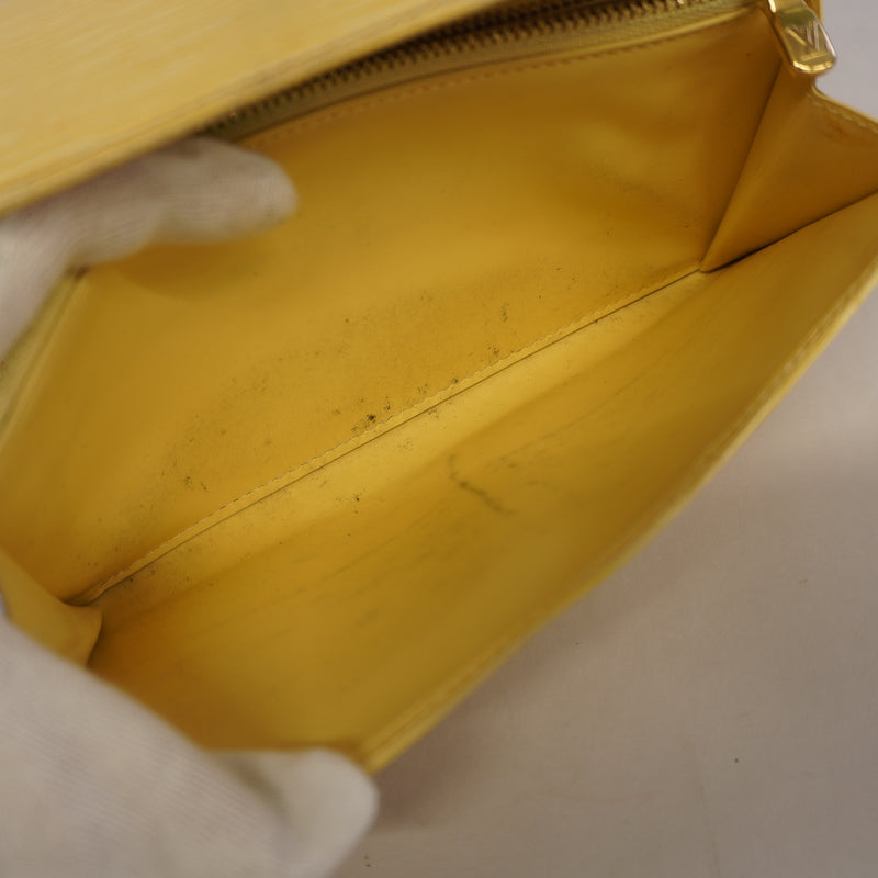 Auth Louis Vuitton Bi-Fold Wallet Epi Pochette Portomone Credit M6357A Vanilla
