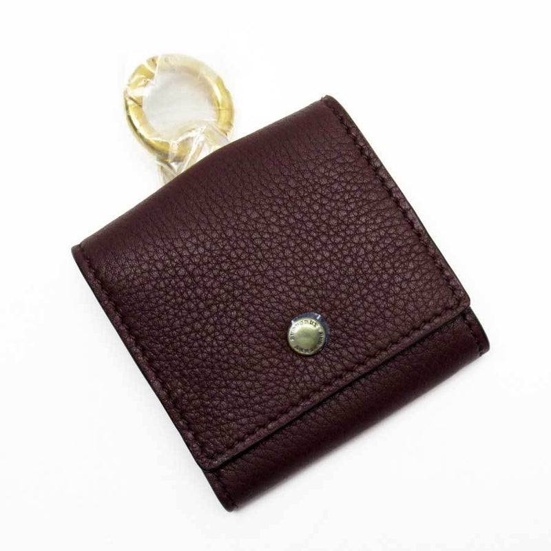 Burberry BURBERRY coin case dark red gold leather