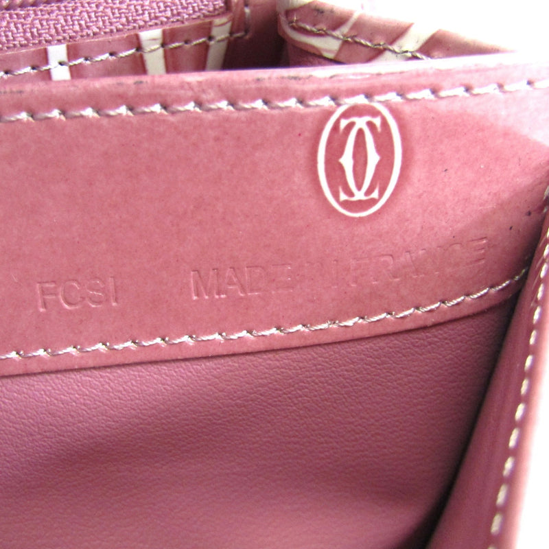 Cartier Happy Birthday L3001282 Womens Enamel Leather Long Wallet (bi-fold) Pink
