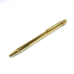 Cartier Ballpoint Pen Santos de Godron Motif OP000060 Gold Ink Black M Men Women