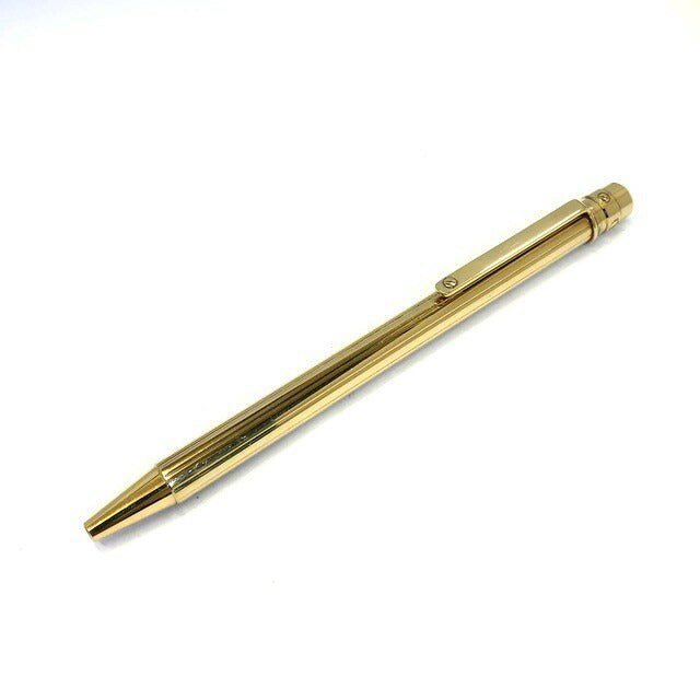 Cartier Ballpoint Pen Santos de Godron Motif OP000060 Gold Ink Black M Men Women