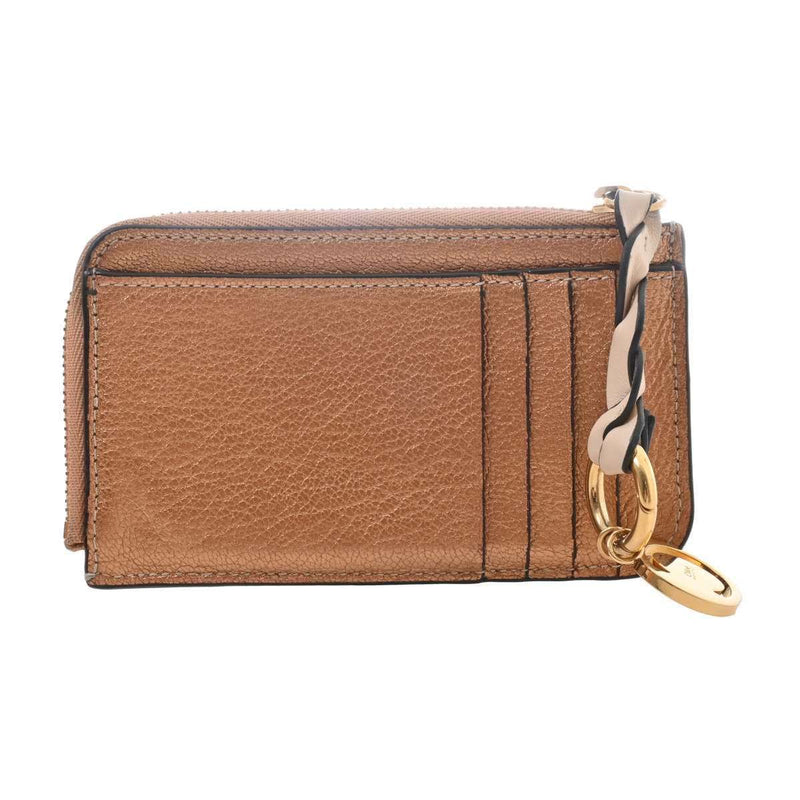Chlo Leather Card Case Gold