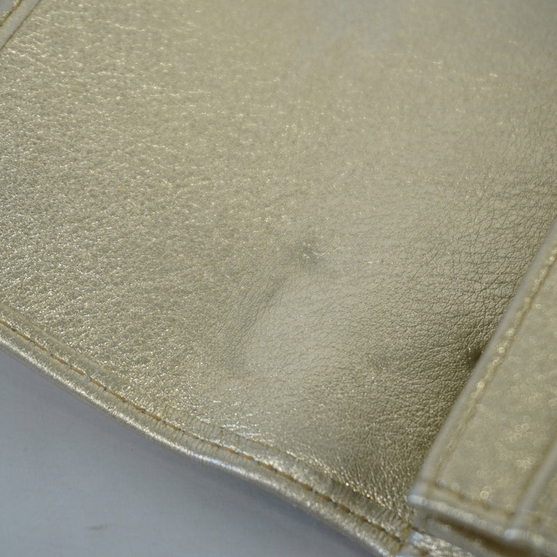Auth Cartier Bifold Long Wallet Womens Leather Long Wallet (bi-fold) Gold