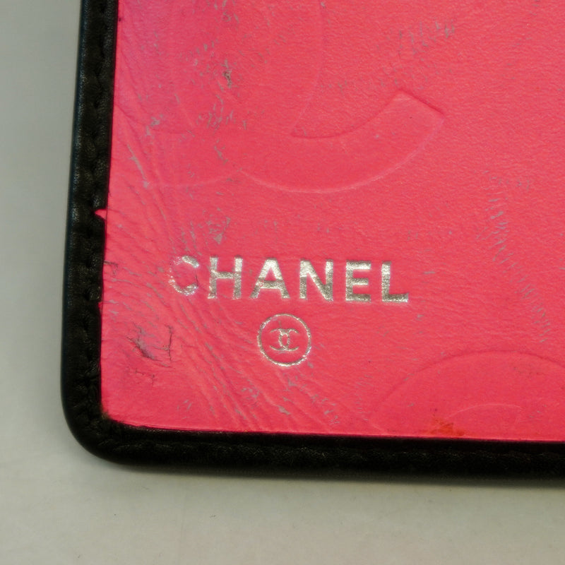 Auth Chanel Cambon Bifold Long Wallet Womens Leather Long Wallet Black