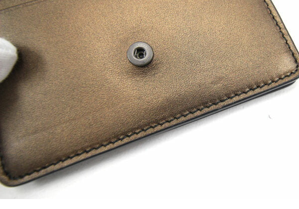 Bottega Veneta Business Card Holder Intrecciato 113945 Bronze Leather Case Mens Womens