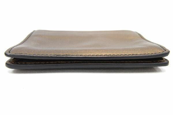 Bottega Veneta Business Card Holder Intrecciato 113945 Bronze Leather Case Mens Womens