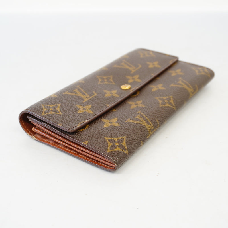 Auth Louis Vuitton Monogram Portomone Credit M61725 Womens Long Wallet (bi-fol