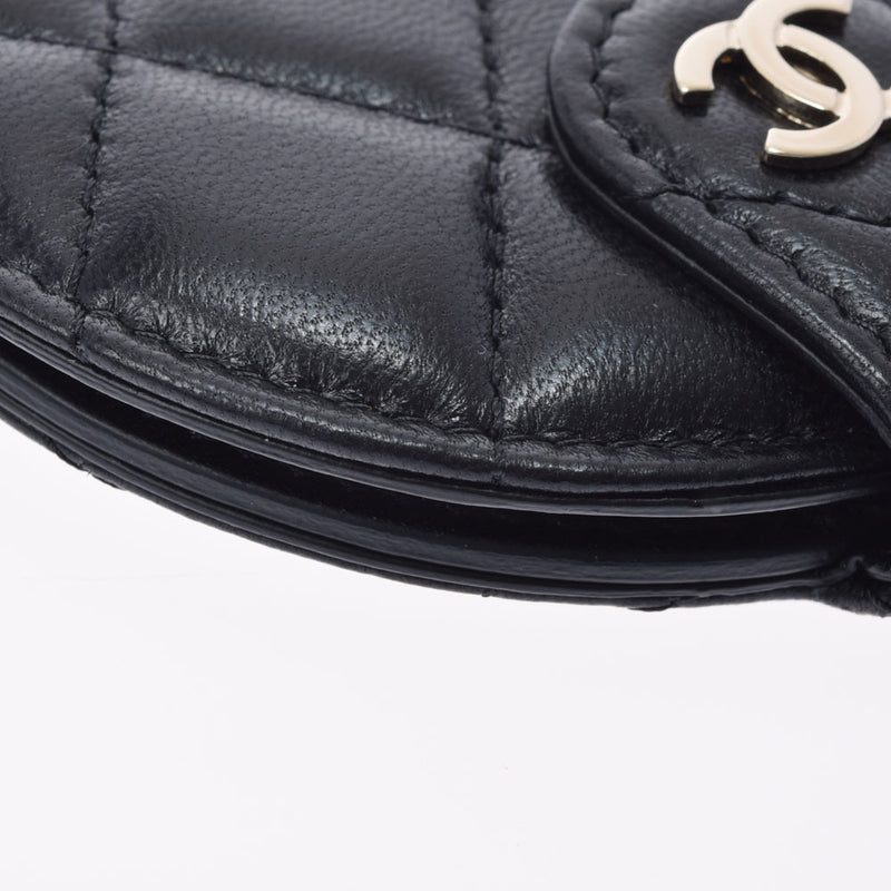 CHANEL Chanel Matrasse Name Tag Bag Charm Black Unisex Lambskin Keychain