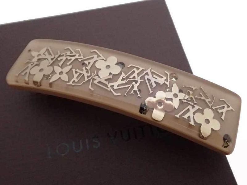 Louis Vuitton Hair Clip Monogram Unclesion Beige Resin Hairpin Ladies M65305