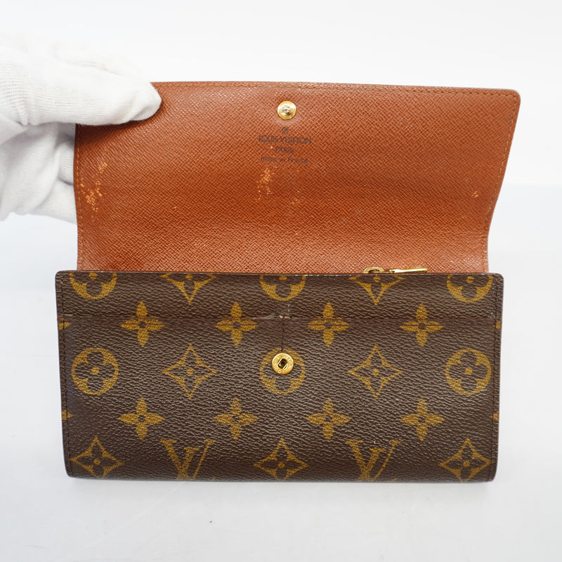 Auth Louis Vuitton Monogram Portomone Credit M61725 Womens Long Wallet (bi-fol