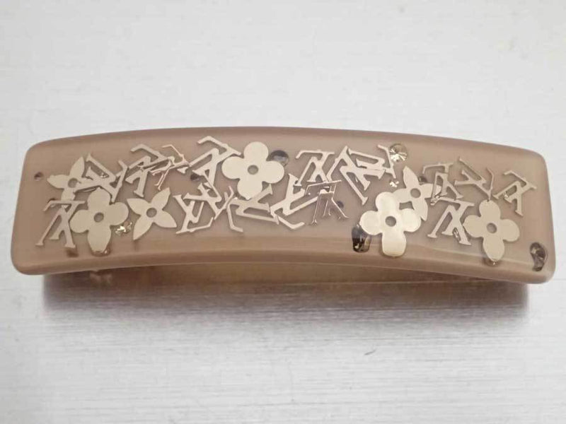 Louis Vuitton Hair Clip Monogram Unclesion Beige Resin Hairpin Ladies M65305