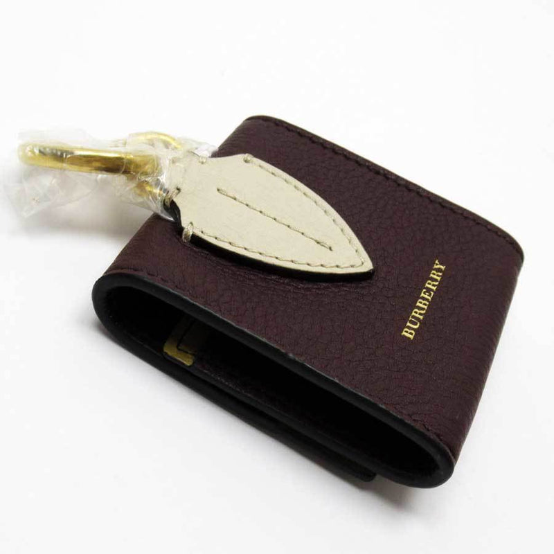 Burberry BURBERRY coin case dark red gold leather
