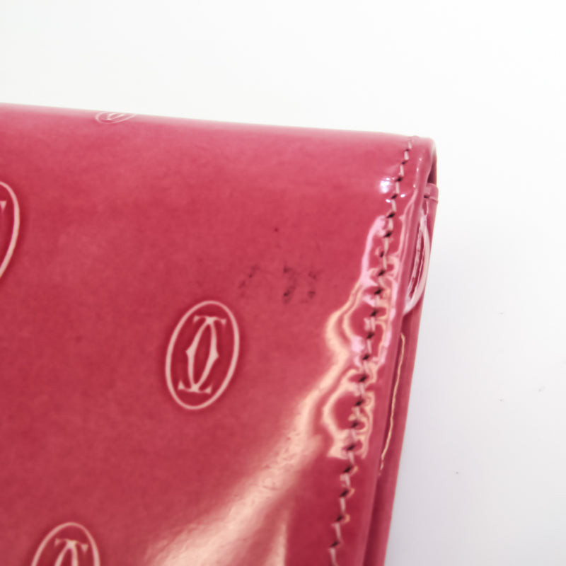 Cartier Happy Birthday L3001282 Womens Enamel Leather Long Wallet (bi-fold) Pink