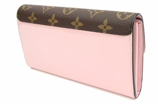 Louis Vuitton Bi-Fold Wallet Monogram Portofeuil Cherrywood M61719 Rose Ballerine Verni Patent Enamel Ladies