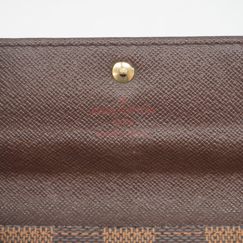Auth Louis Vuitton Damier Portofeuil Sara N61734 Womens Long Wallet (bi-fold)