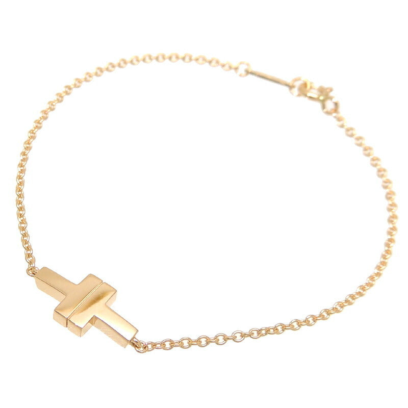 Tiffany 750PG T TWO Single Chain Ladies Bracelet 750 Pink Gold
