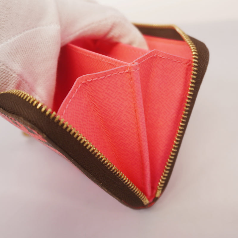 Auth Louis Vuitton Monogram Graffiti Zippy Coin Purse M93707 Womens Coin Purse/coin Case Fuchsia