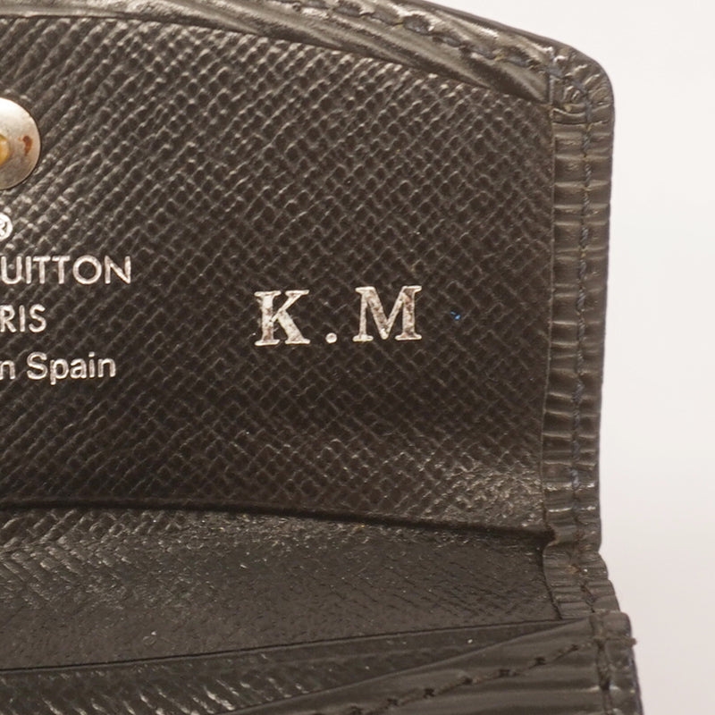Auth Louis Vuitton Epi Porto Monesampur M63412 Mens Coin Purse/coin Case Noir