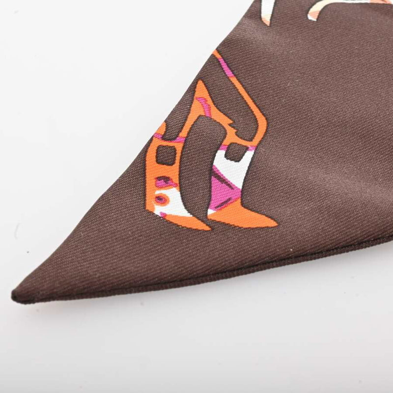 Hermes Womens Silk Scarf Brown