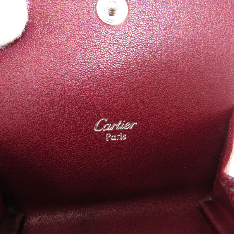 Cartier motif coin case leather canvas mens