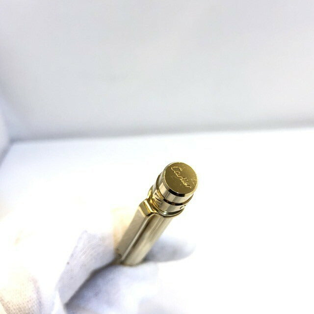 Cartier Ballpoint Pen Santos de Godron Motif OP000060 Gold Ink Black M Men Women