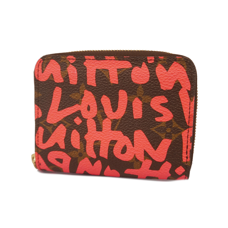 Auth Louis Vuitton Monogram Graffiti Zippy Coin Purse M93707 Womens Coin Purse/coin Case Fuchsia