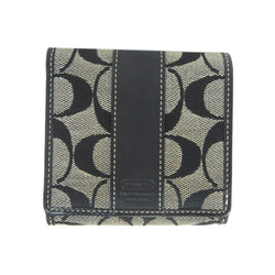 Coach Signature Bi-Fold Wallet Canvas Leather Ladies