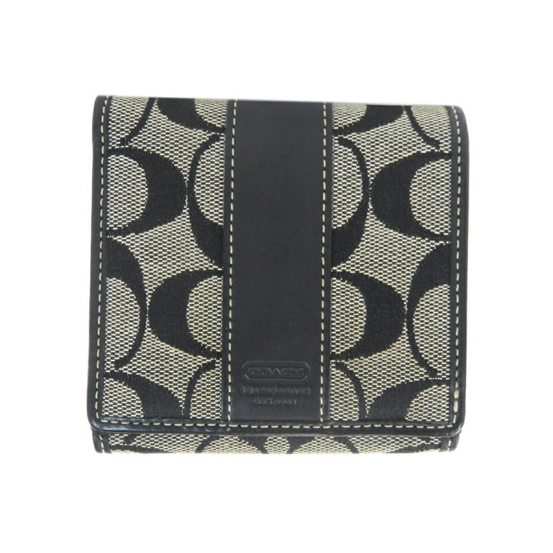 Coach Signature Bi-Fold Wallet Canvas Leather Ladies