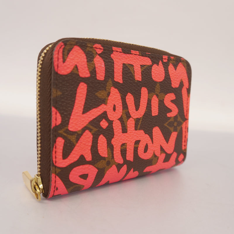 Auth Louis Vuitton Monogram Graffiti Zippy Coin Purse M93707 Womens Coin Purse/coin Case Fuchsia