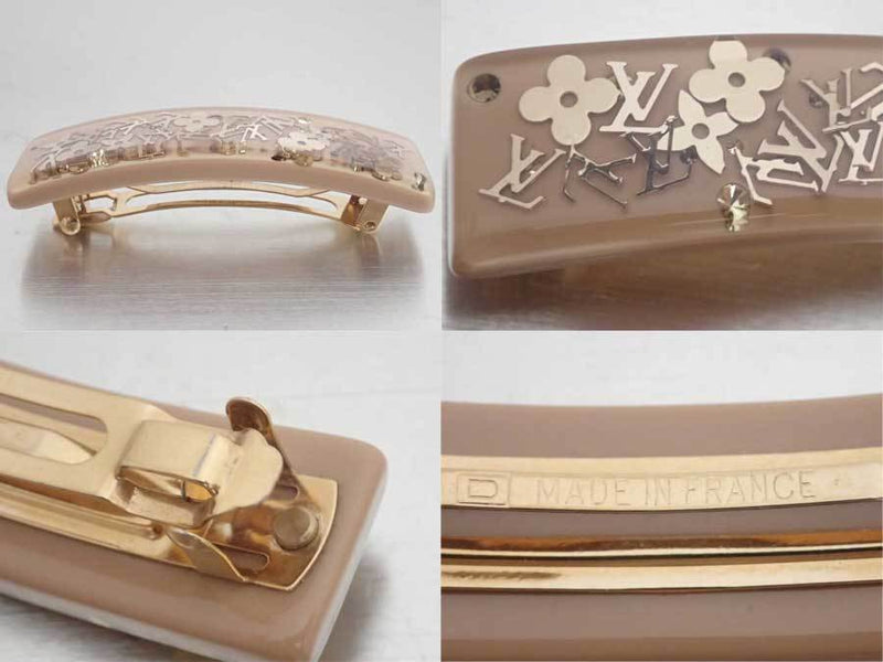 Louis Vuitton Hair Clip Monogram Unclesion Beige Resin Hairpin Ladies M65305