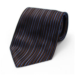 Gucci Silk Tie Blue x Brown Striped GUCCI Mens