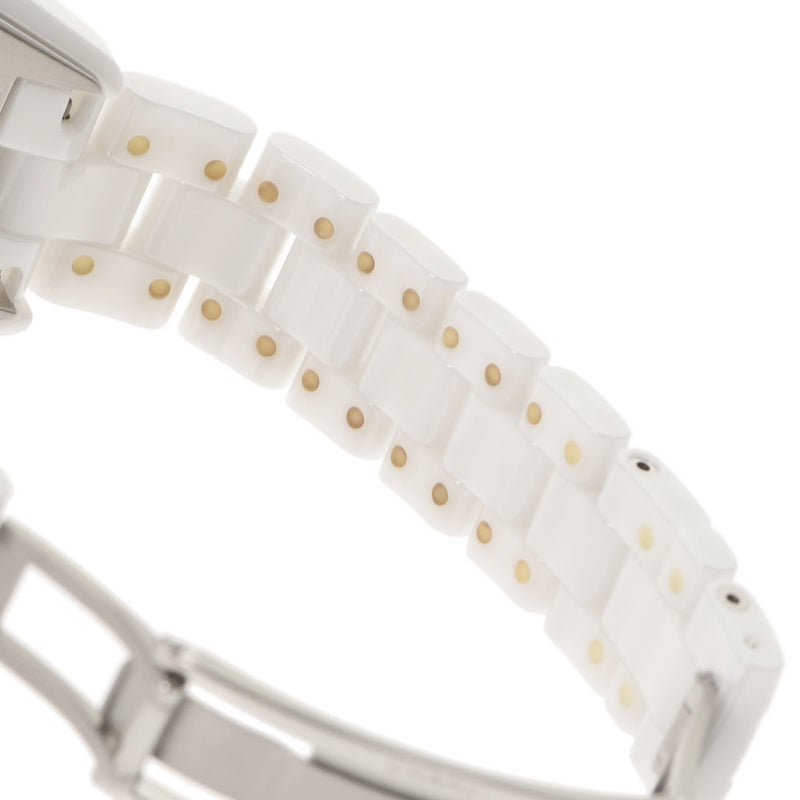 CHANEL J12 33mm 12P diamond H1628 mens white ceramic / SS watch quartz dial