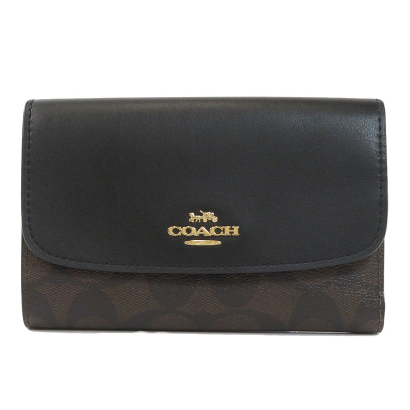 Coach D1881 Signature Bi-Fold Wallet PVC Leather Ladies