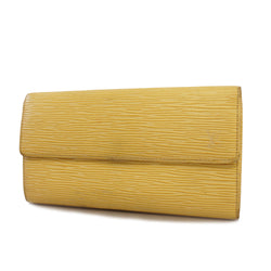 Auth Louis Vuitton Bi-Fold Wallet Epi Pochette Portomone Credit M6357A Vanilla
