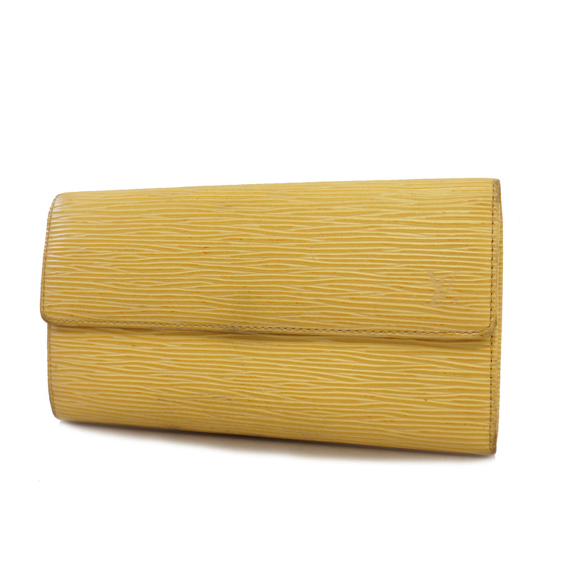 Auth Louis Vuitton Bi-Fold Wallet Epi Pochette Portomone Credit M6357A Vanilla