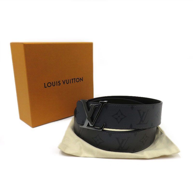 LOUIS VUITTON Monogram Eclipse Reverse Saint Tulle LV Initial 40MM Reversible Belt M0258